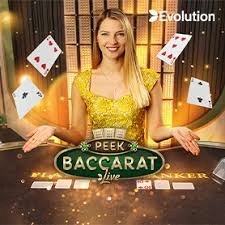 Peek Baccarat online game logo by Evolution on shelbyspin-casino.net